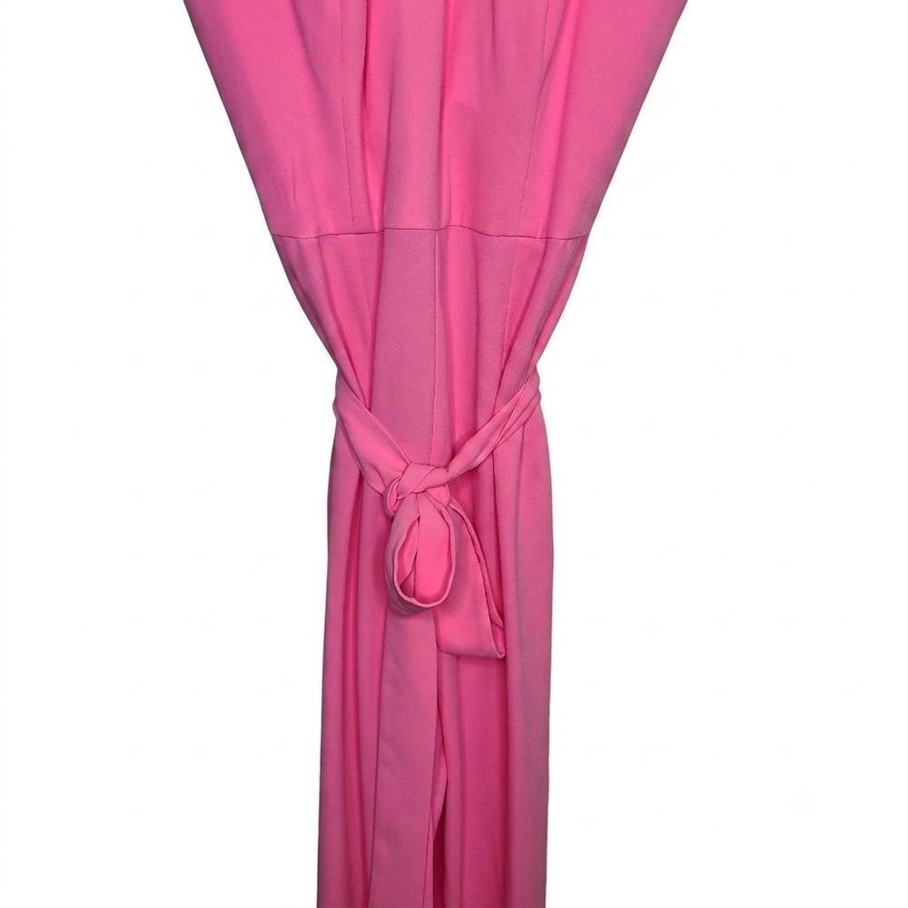 Lilly Pulitzer Jumpsuit Pink Halter Rosette 3D Flower Wide Leg Romper Party 12 - Picture 4 of 10
